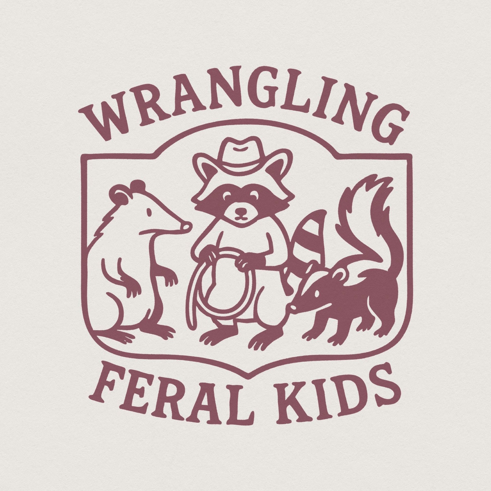 Wrangling Feral Kids PNG, Raccoon Feral Shirt - 300 DPI Design for T-Shirt