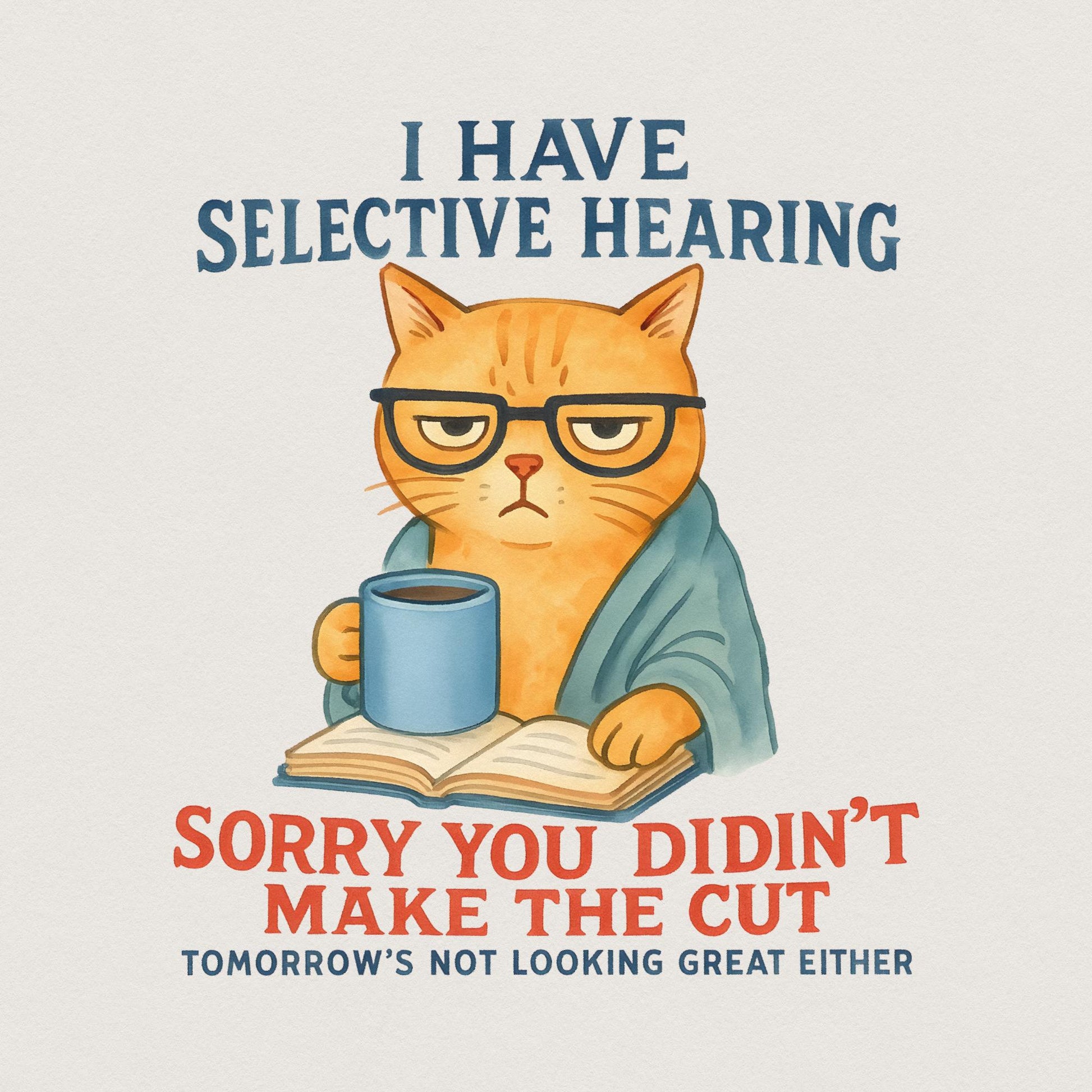 Cat Have Selective Hearing You Didn't Make Cut, Funny Cat Meme Shirt -