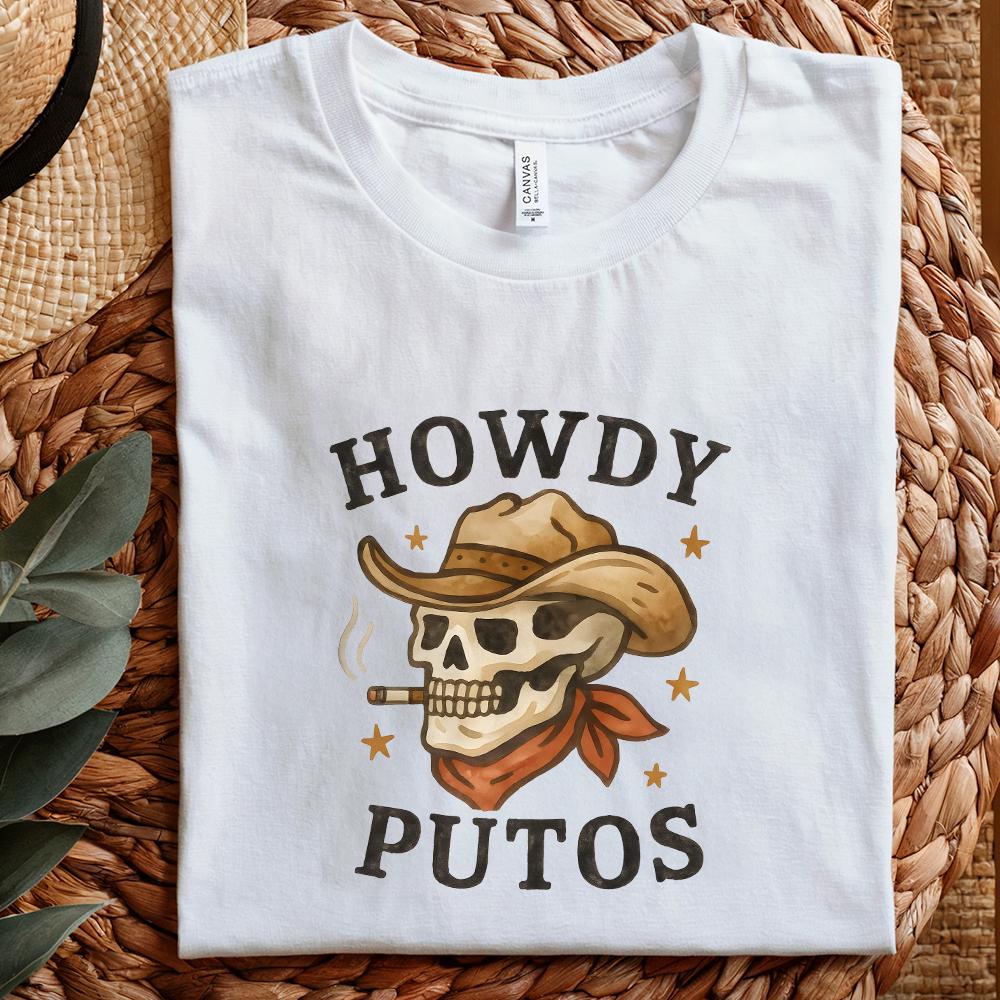 Howdy Putos PNG, Hola Spanish Slang - 300 DPI Design for T-Shirt