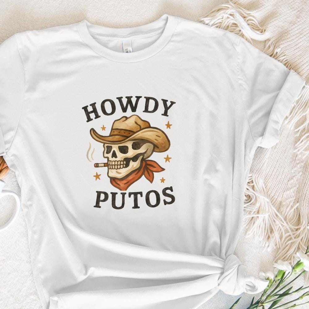 Howdy Putos PNG, Hola Spanish Slang - 300 DPI Design for T-Shirt