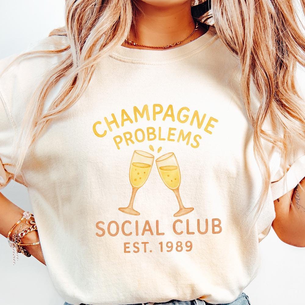 Champagne Problems png, Old Money Aesthetic - 300 DPI Design for T-Shirt