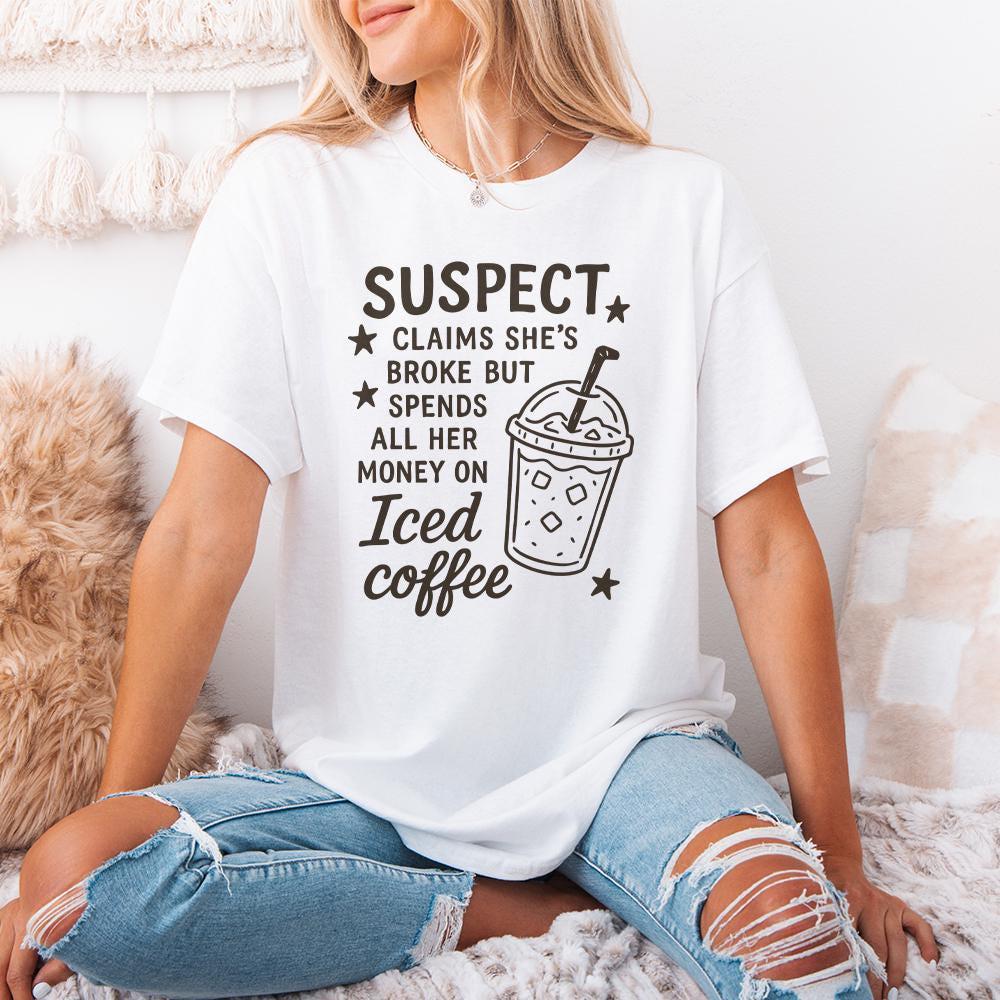 Suspect Iced Coffee PNG, Trending PNG - 300 DPI Design for T-Shirt