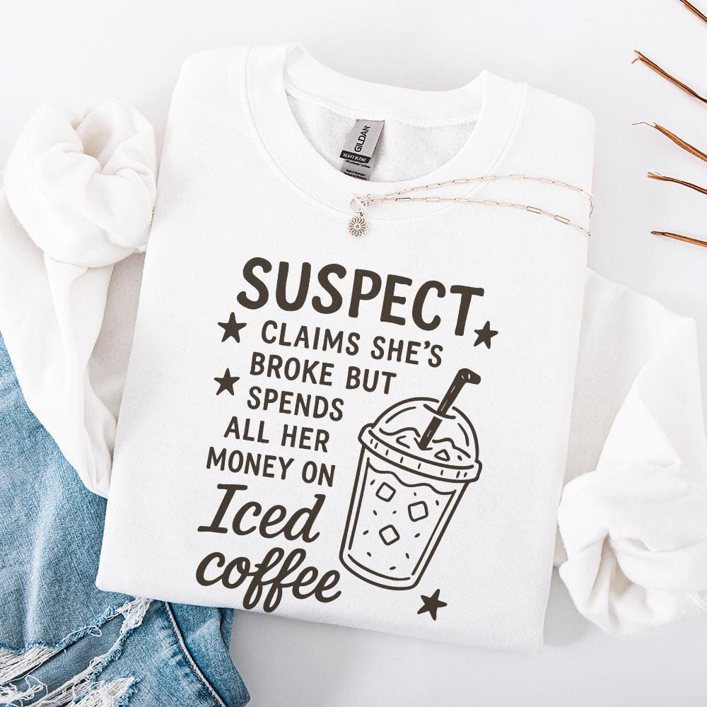 Suspect Iced Coffee PNG, Trending PNG - 300 DPI Design for T-Shirt