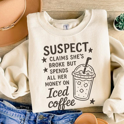 Suspect Iced Coffee PNG, Trending PNG - 300 DPI Design for T-Shirt