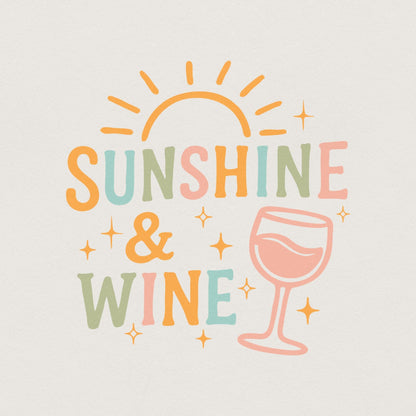 Sunshine and Wine Digital PNG for Summer Wine Lovers Perfect for POD
