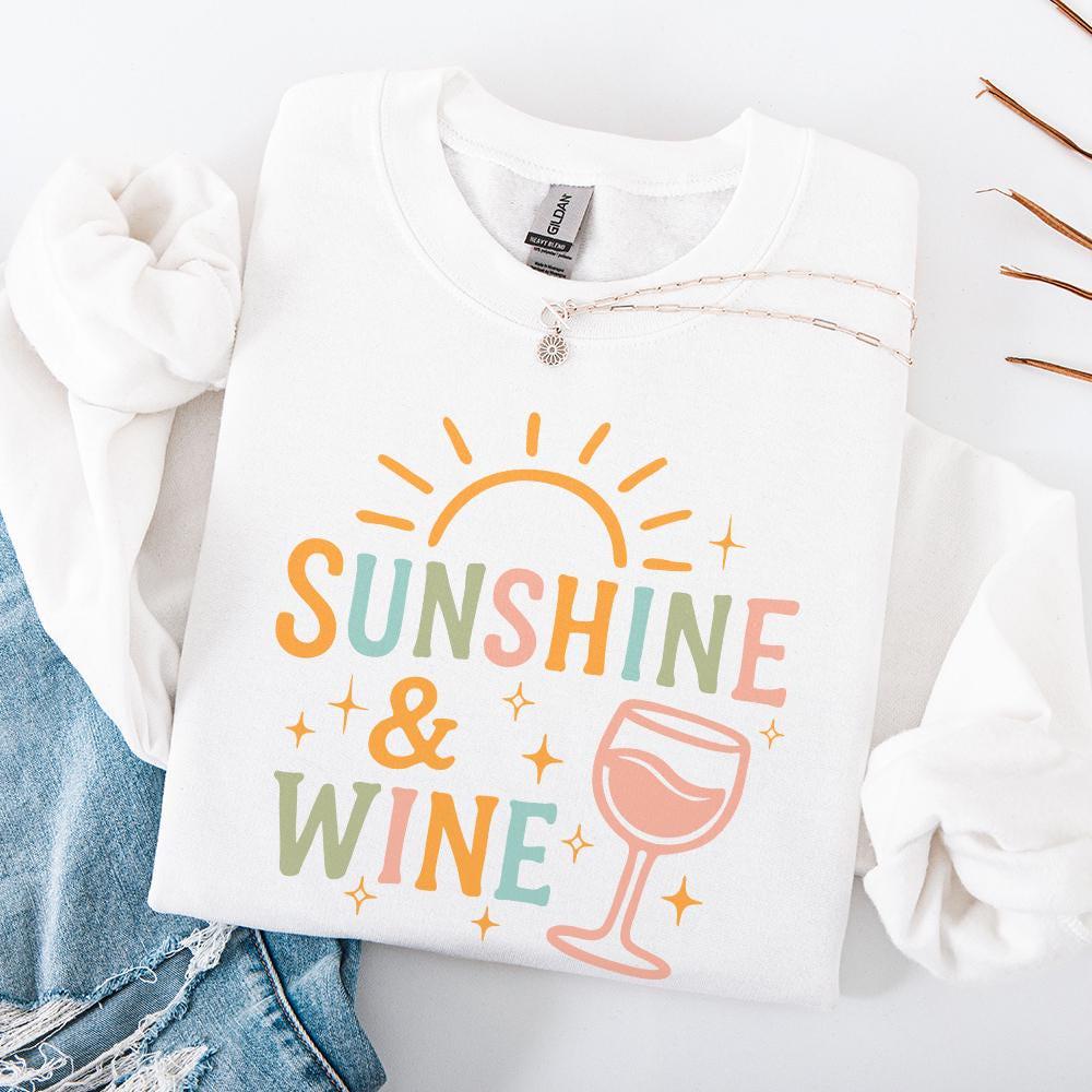 Sunshine and Wine Digital PNG for Summer Wine Lovers Perfect for POD