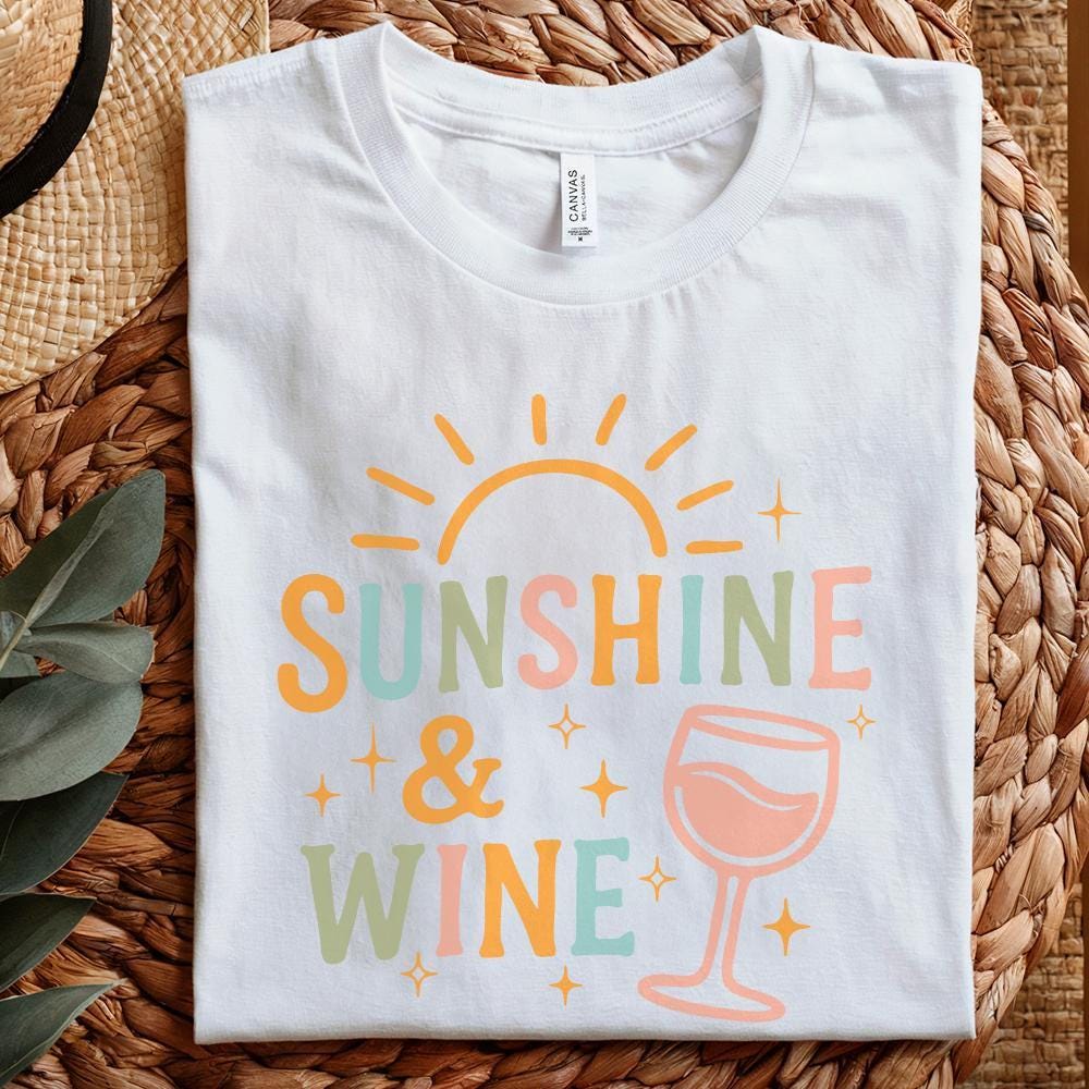 Sunshine and Wine Digital PNG for Summer Wine Lovers Perfect for POD