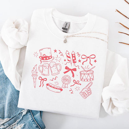 Retro America Coquette PNG Bundle, Preppy 4th of July PNG - 300 DPI