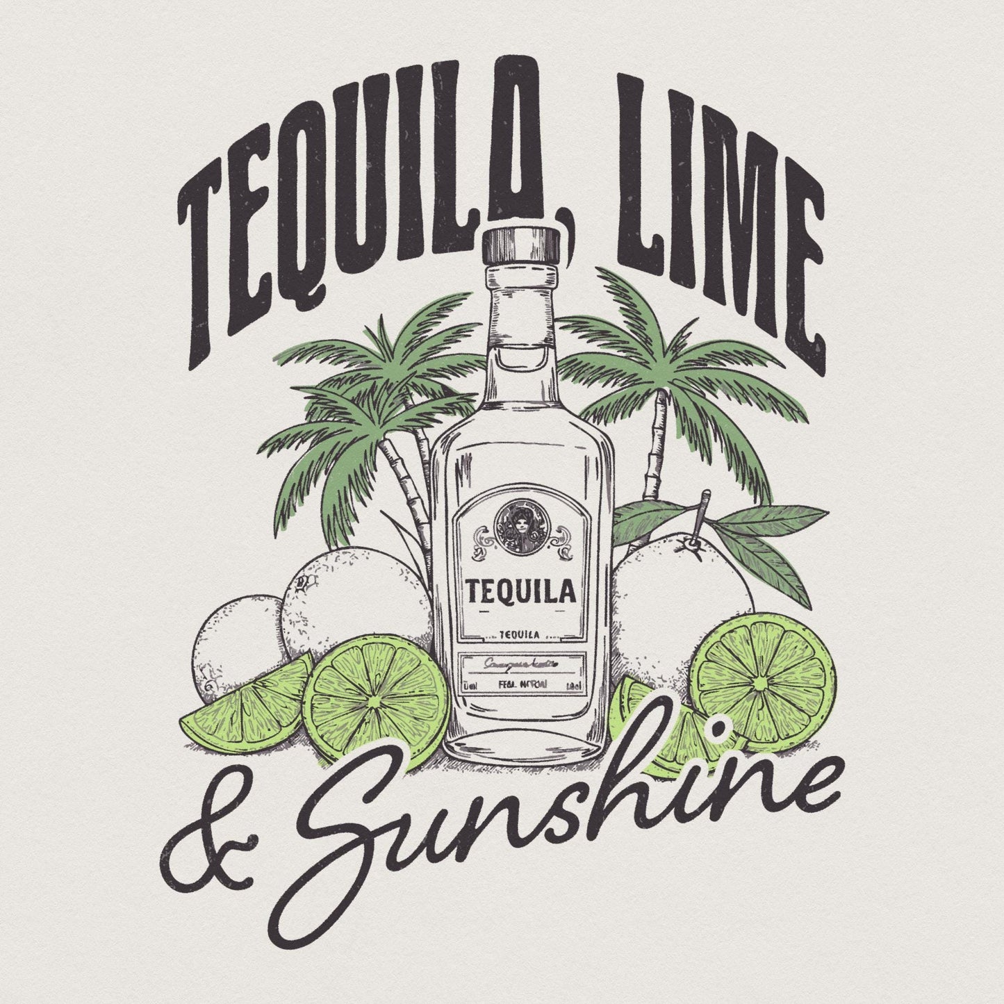 Tequila Lime & Sunshine PNG, Sublimation Designs - 300 DPI Design for
