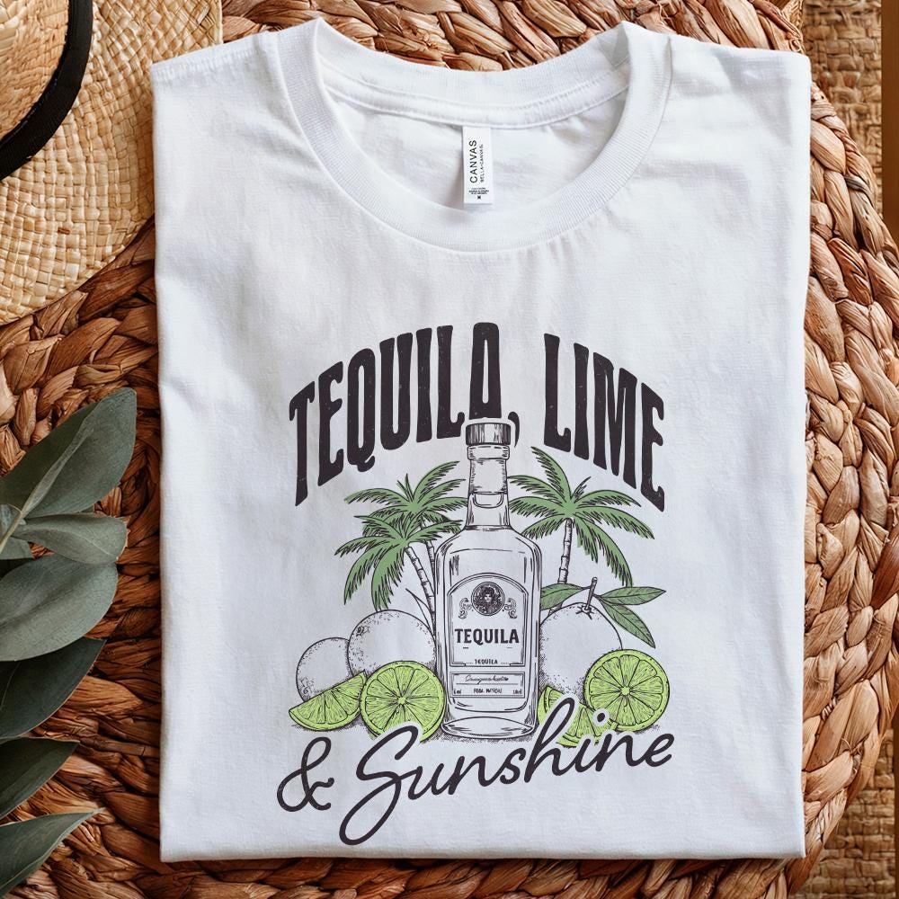 Tequila Lime & Sunshine PNG, Sublimation Designs - 300 DPI Design for