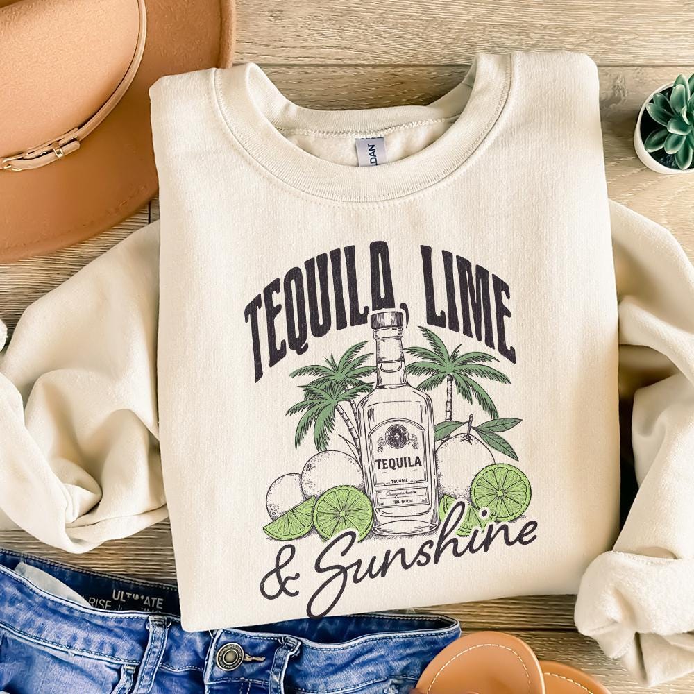 Tequila Lime & Sunshine PNG, Sublimation Designs - 300 DPI Design for