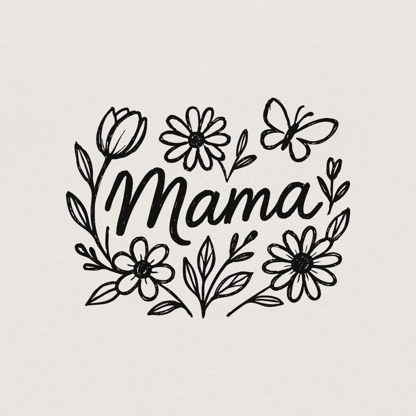 Floral Mama Coquette Bow PNG, Retro Mama Flower PNG - 300 DPI Design for