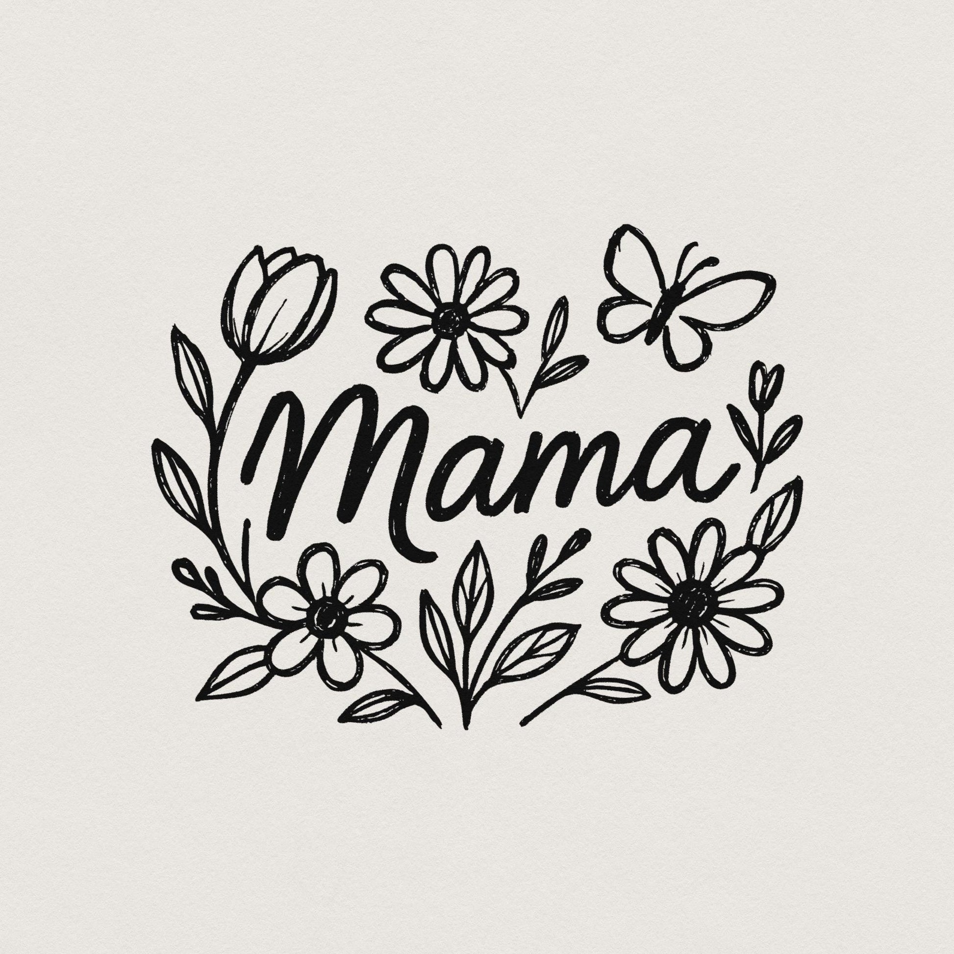 Floral Mama Coquette Bow PNG, Retro Mama Flower PNG - 300 DPI Design for