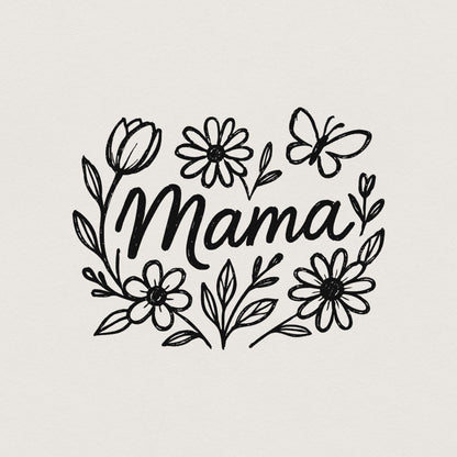 Floral Mama Coquette Bow PNG, Retro Mama Flower PNG - 300 DPI Design for