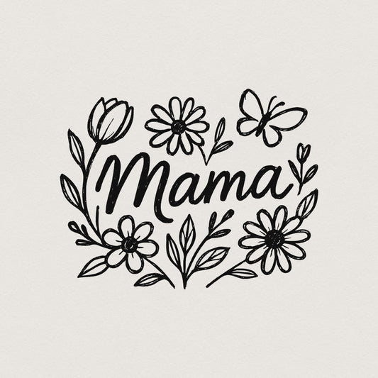 Floral Mama Coquette Bow PNG, Retro Mama Flower PNG - 300 DPI Design for