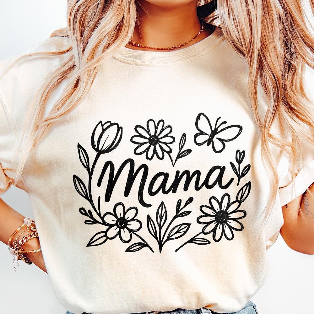 Floral Mama Coquette Bow PNG, Retro Mama Flower PNG - 300 DPI Design for