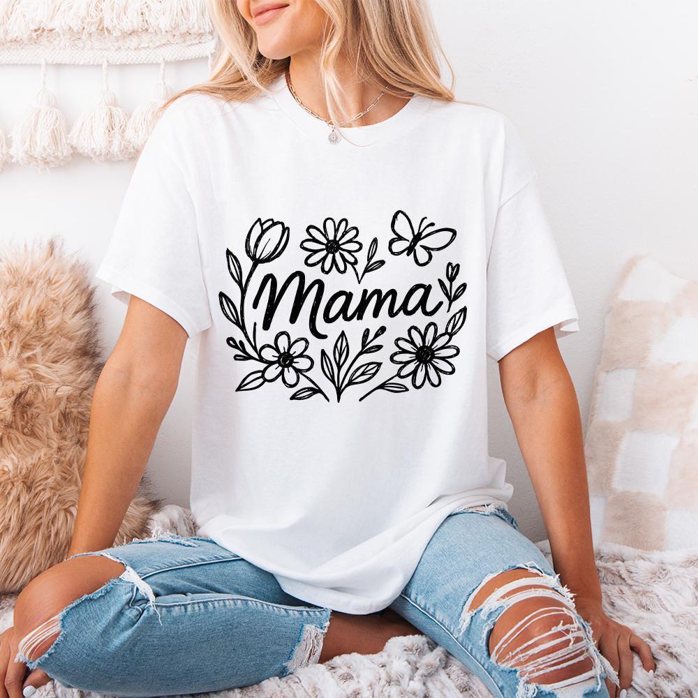 Floral Mama Coquette Bow PNG, Retro Mama Flower PNG - 300 DPI Design for