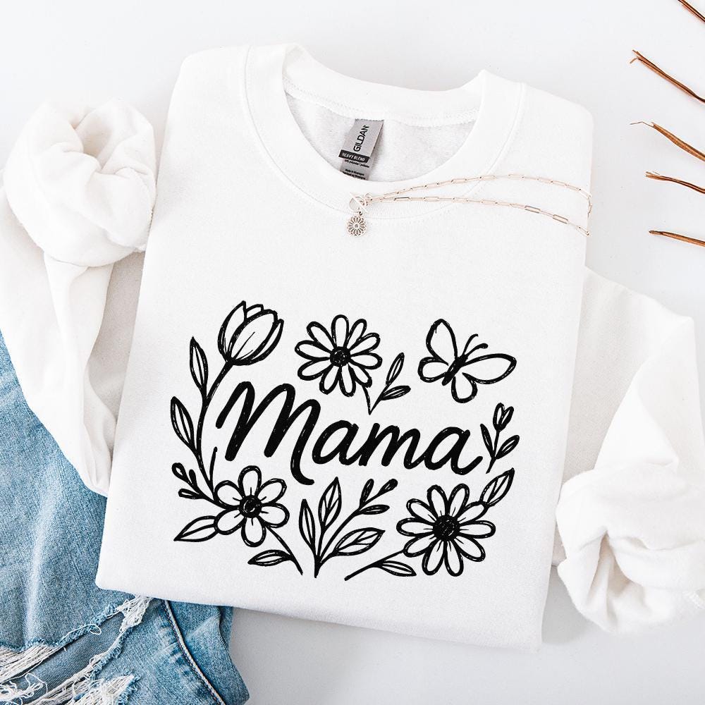 Floral Mama Coquette Bow PNG, Retro Mama Flower PNG - 300 DPI Design for