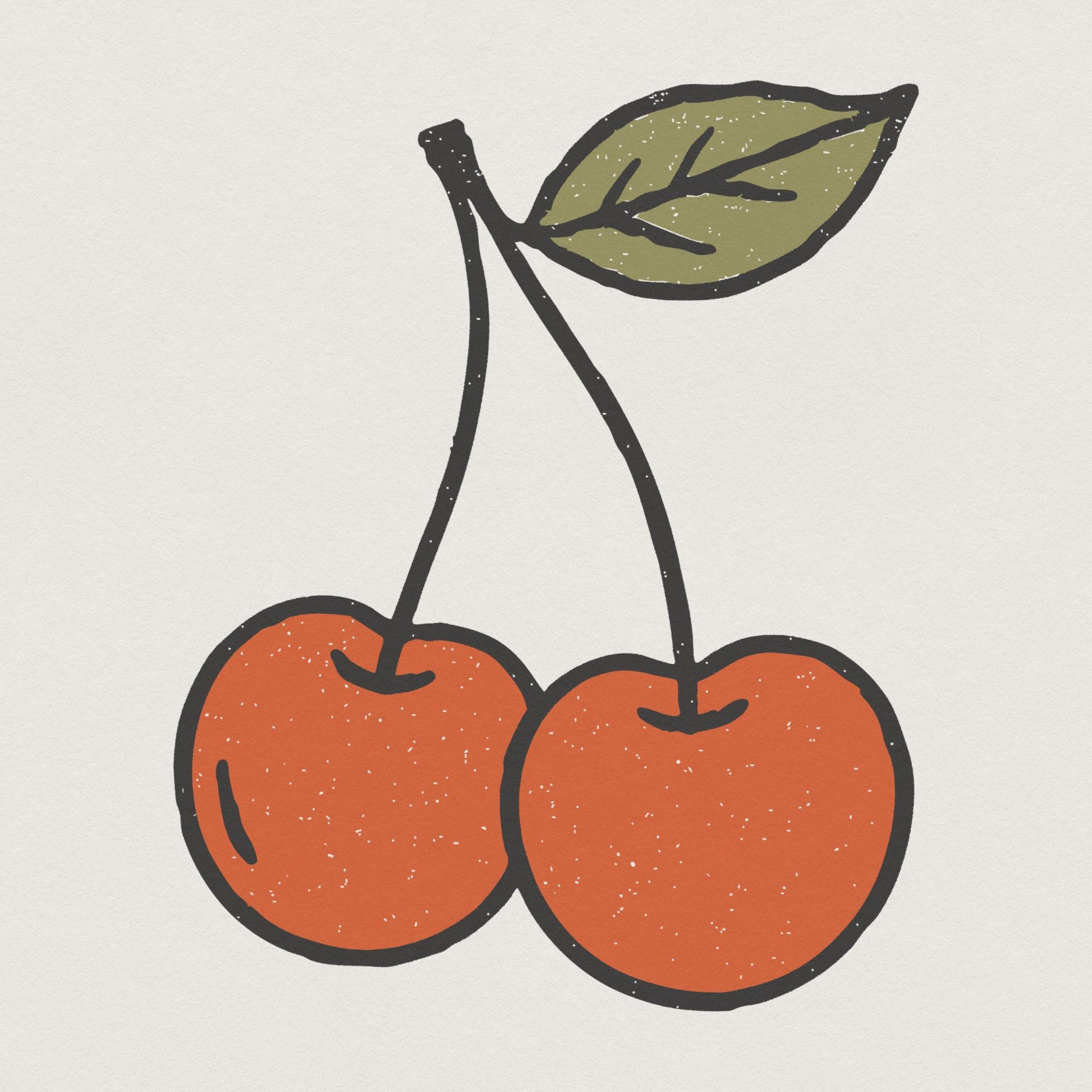 Trendy Cherry Retro Aesthetic, Custom Illustration Art - 300 DPI Design