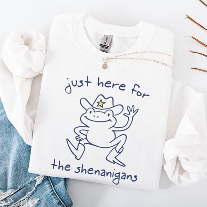 Just Here For Shenanigans, Funny Frog & Toad PNG - 300 DPI Design for