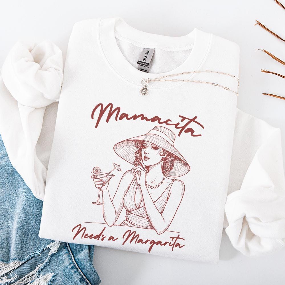 Mamacita Needs A Margarita PNG, Retro Graphic Printable - 300 DPI Design