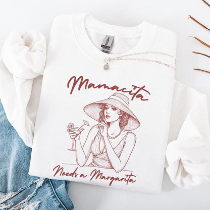 Mamacita Needs A Margarita PNG, Retro Graphic Printable - 300 DPI Design