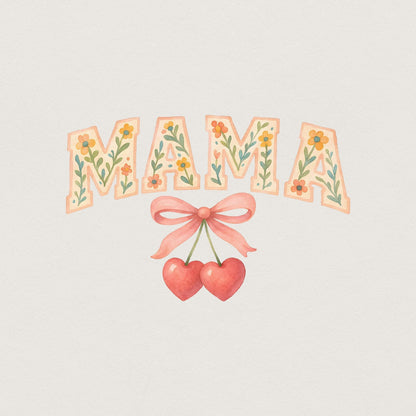 Cherry Bow Coquette Mama PNG, Mom Coquette Png - 300 DPI Design for T-Shirt