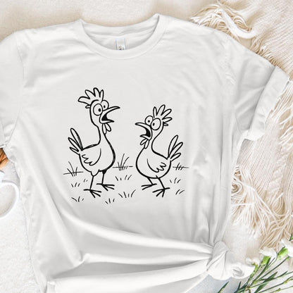 Funny Cartoon Chickens PNG, Whimsical Chicken Clipart - 300 DPI Design