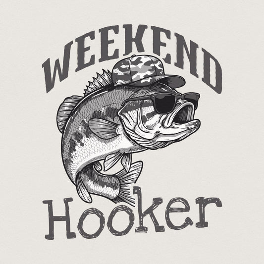 Camo Cap Weekend Hooker PNG, Colorful Fishing - 300 DPI Design for T-Shirt