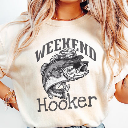 Camo Cap Weekend Hooker PNG, Colorful Fishing - 300 DPI Design for T-Shirt