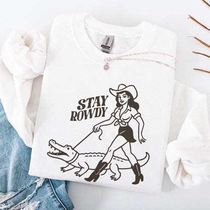 Stay Rowdy PNG, Funny Cowgirl PNG - 300 DPI Design for T-Shirt