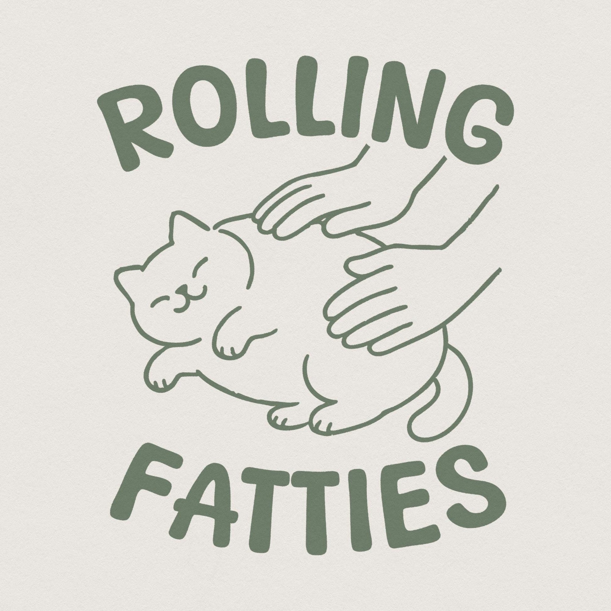 Rolling Fatties Cat PNG, Funny Cat Meme Png - 300 DPI Design for T-Shirt