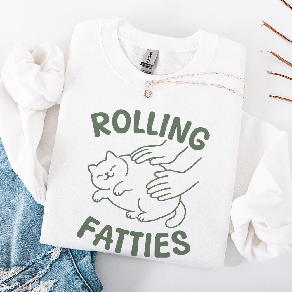 Rolling Fatties Cat PNG, Funny Cat Meme Png - 300 DPI Design for T-Shirt