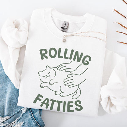 Rolling Fatties Cat PNG, Funny Cat Meme Png - 300 DPI Design for T-Shirt