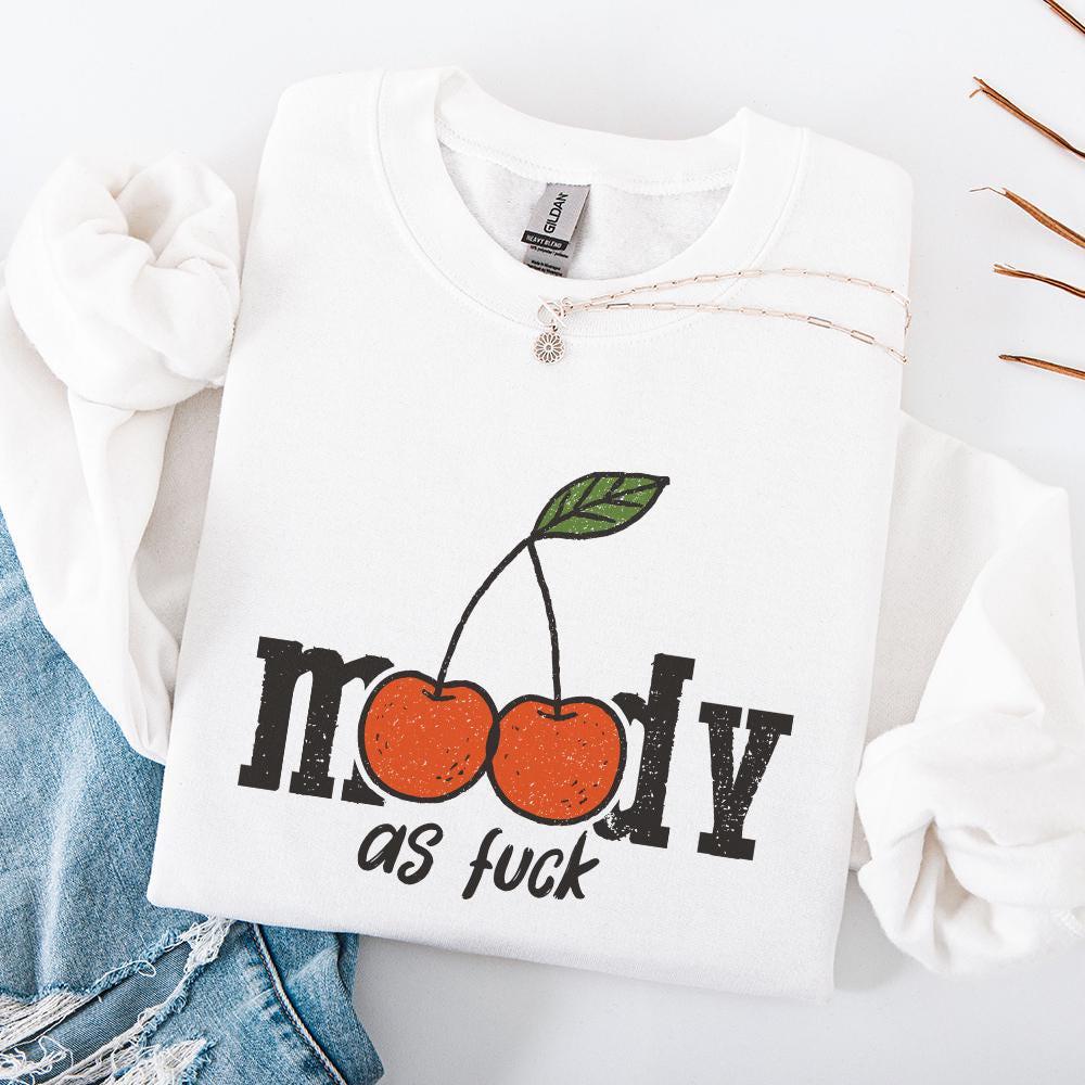 Trendy Moody Cherries Design PNG - Retro Aesthetic Art for Apparel Wall