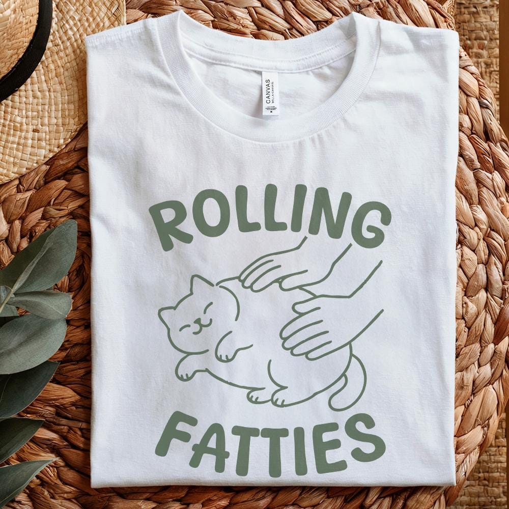 Rolling Fatties Cat PNG, Funny Cat Meme Png - 300 DPI Design for T-Shirt