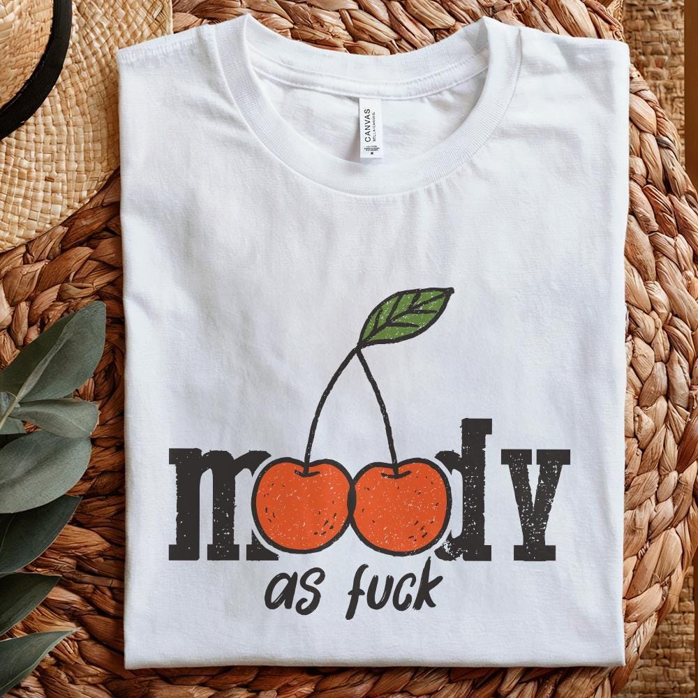 Trendy Moody Cherries Design PNG - Retro Aesthetic Art for Apparel Wall