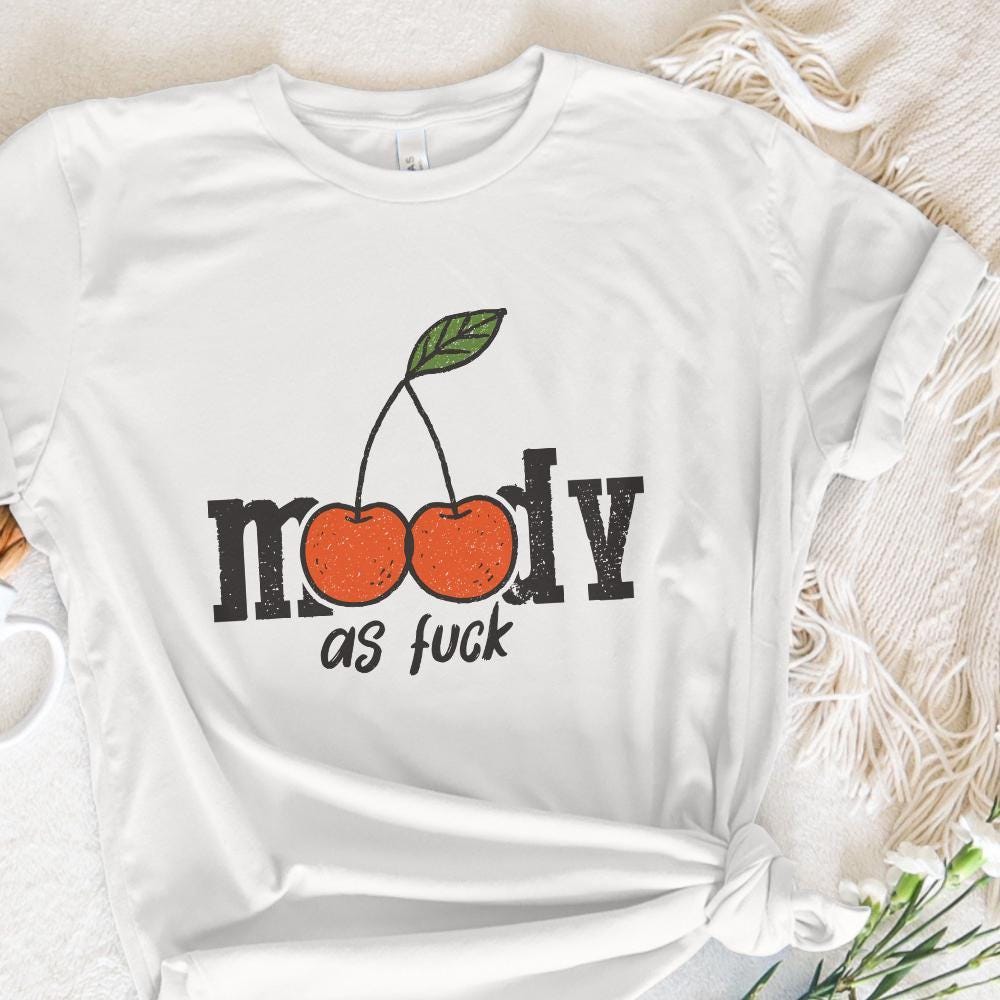 Trendy Moody Cherries Design PNG - Retro Aesthetic Art for Apparel Wall