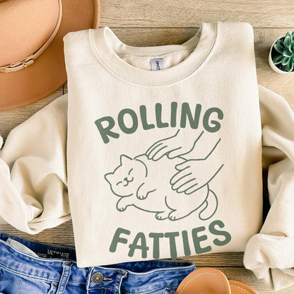 Rolling Fatties Cat PNG, Funny Cat Meme Png - 300 DPI Design for T-Shirt