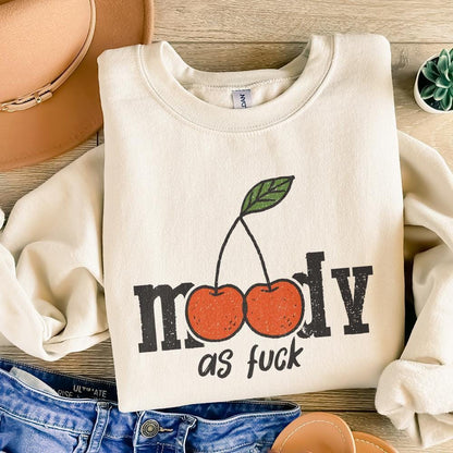 Trendy Moody Cherries Design PNG - Retro Aesthetic Art for Apparel Wall