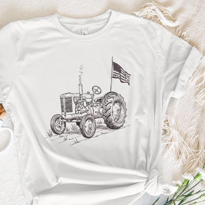 Vintage Tractor PNG, Patriotic Tractor - 300 DPI Design for T-Shirt