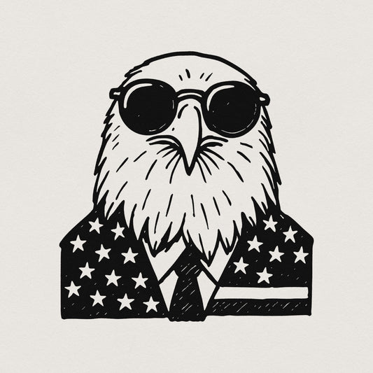 Patriotic 4th of July PNG, American Eagle Vintage Design - 300 DPI Design