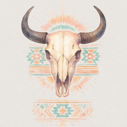 Cow Skull PNG, Western PNG - 300 DPI Design for T-Shirt