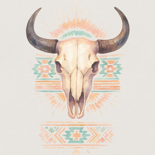 Cow Skull PNG, Western PNG - 300 DPI Design for T-Shirt