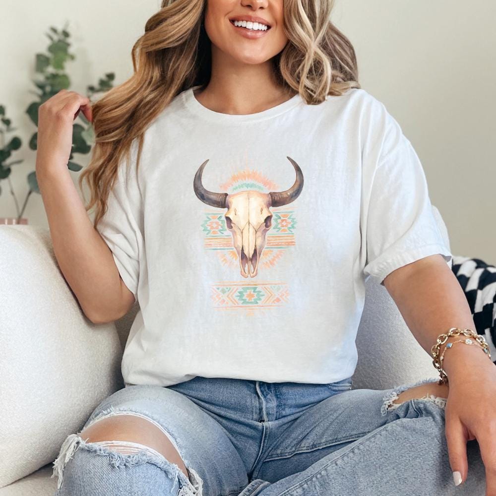 Cow Skull PNG, Western PNG - 300 DPI Design for T-Shirt