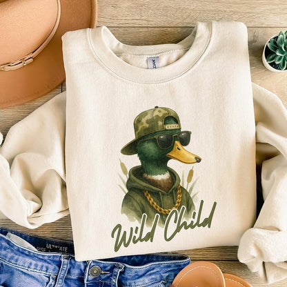 Wild Child Duck Hunting PNG, Funny Duck Hunt Design - 300 DPI Design for