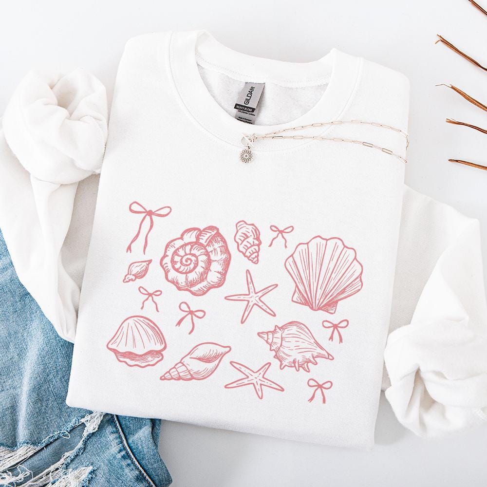 Coquette Seashell PNG, Beach Png - 300 DPI Design for T-Shirt