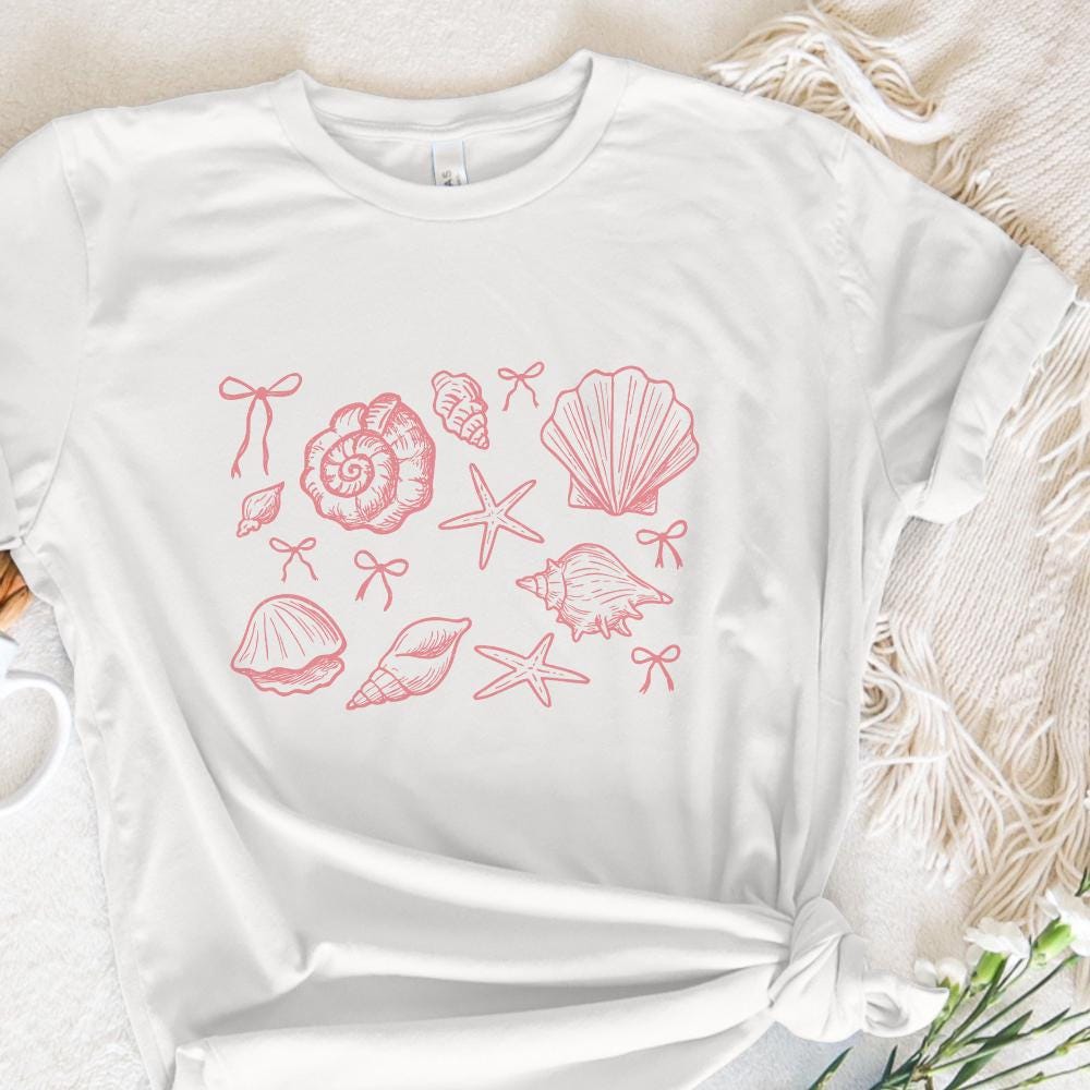 Coquette Seashell PNG, Beach Png - 300 DPI Design for T-Shirt