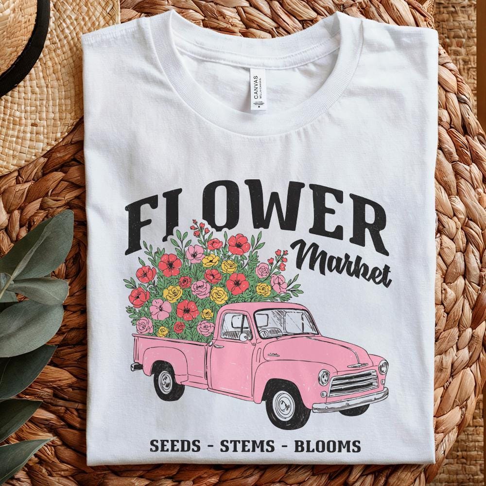 Spring Flower Market PNG, Sublimation Designs - 300 DPI Design for T-Shirt