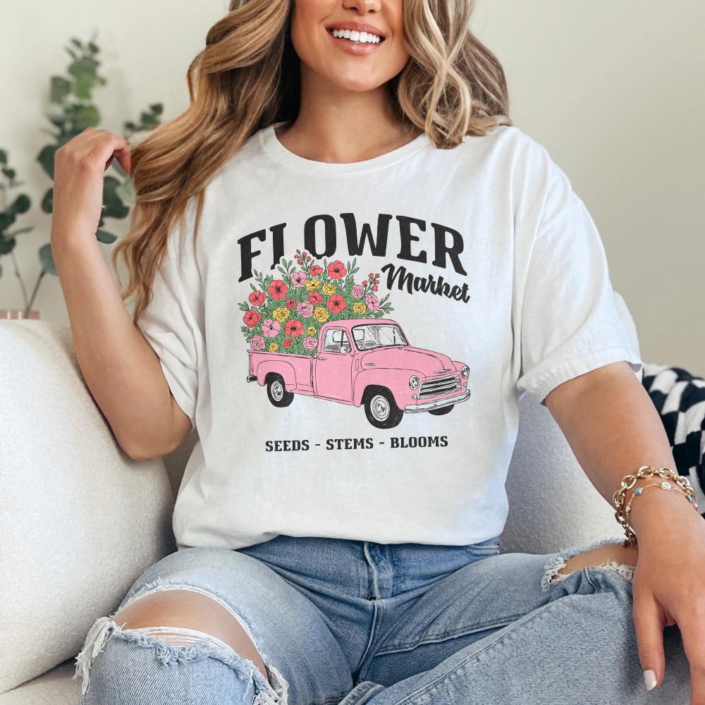 Spring Flower Market PNG, Sublimation Designs - 300 DPI Design for T-Shirt